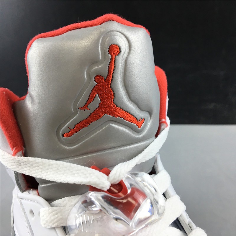 Air Jordan 5 Fire Red 2020 Silver Tongue DA1911-102
