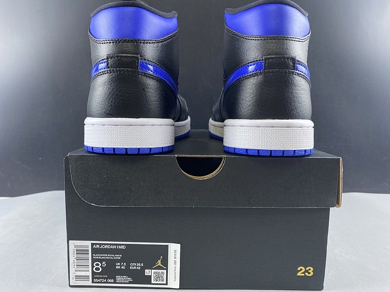 Air Jordan 1 Mid black hyper royal 554724-068