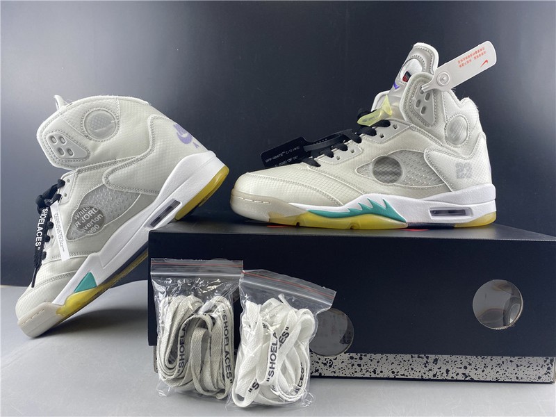 Off-White Air Jordan 5 white green purple CT8480-105