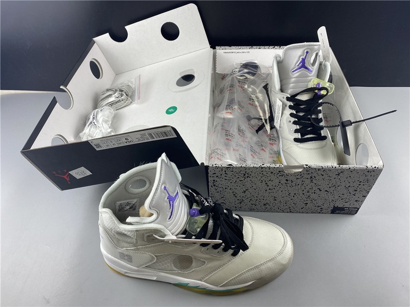 Off-White Air Jordan 5 white green purple CT8480-105