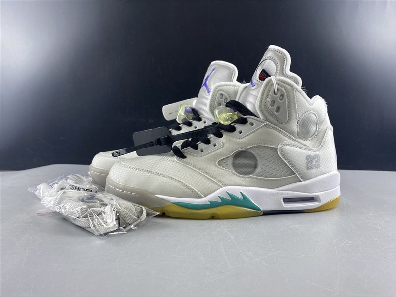 Off-White Air Jordan 5 white green purple CT8480-105
