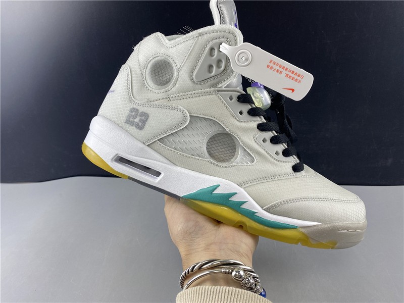 Off-White Air Jordan 5 white green purple CT8480-105