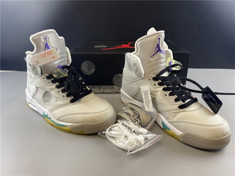 Off-White Air Jordan 5 white green purple CT8480-105