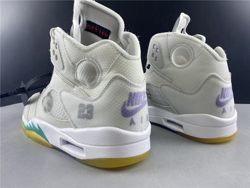 Off-White Air Jordan 5 white green purple CT8480-105
