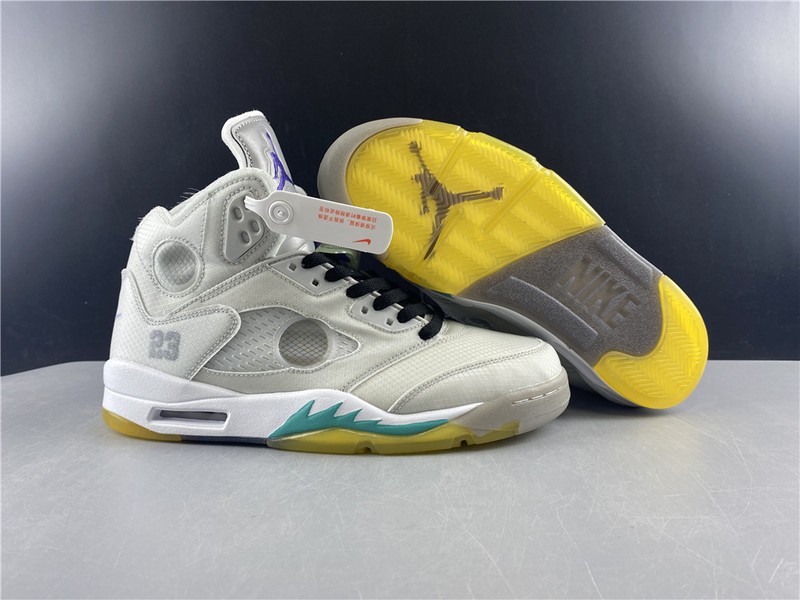 Off-White Air Jordan 5 white green purple CT8480-105
