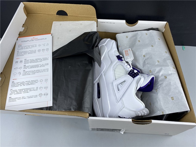 Air Jordan 4 Retro “Pure Money” white purple 308497-100