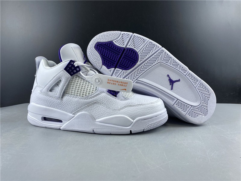 Air Jordan 4 Retro “Pure Money” white purple 308497-100
