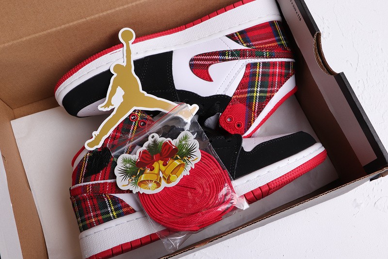 Air Jordan 1 Mid White Plaid 554725-607