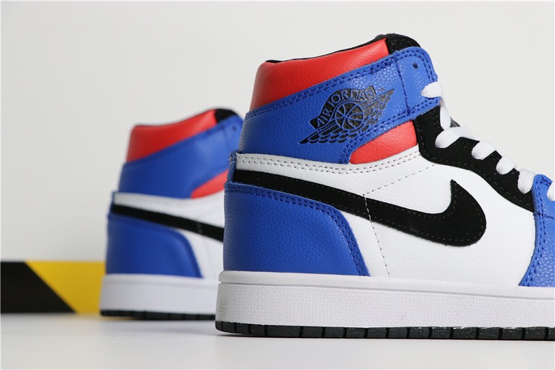 Air Jordan 1 Mid Top 3 Blue Red Black White 554724-124