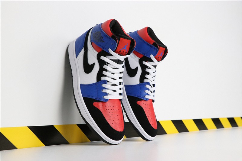 Air Jordan 1 Mid Top 3 Blue Red Black White 554724-124