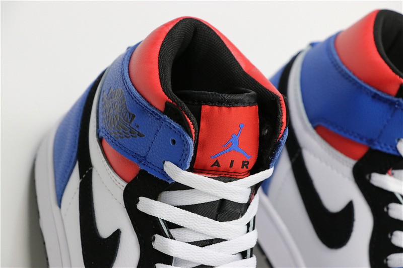 Air Jordan 1 Mid Top 3 Blue Red Black White 554724-124