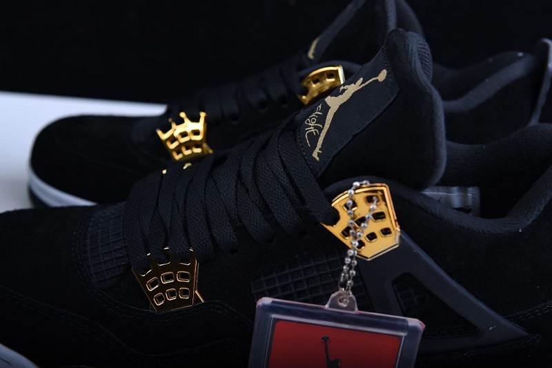 Air Jordan 4 “Royalty” Black/Metallic Gold-White mens 308497-032