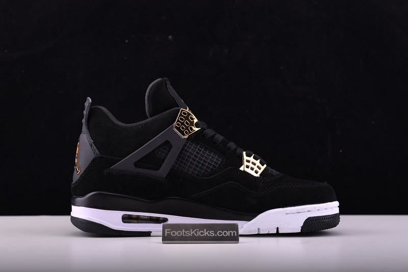 Air Jordan 4 “Royalty” Black/Metallic Gold-White mens 308497-032