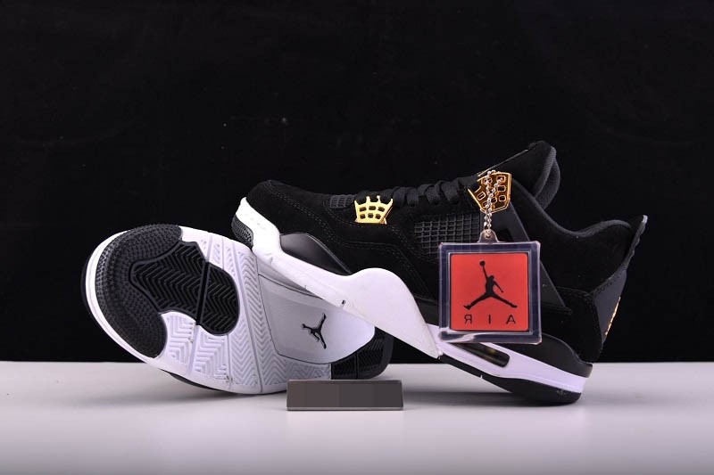 Air Jordan 4 “Royalty” Black/Metallic Gold-White mens 308497-032
