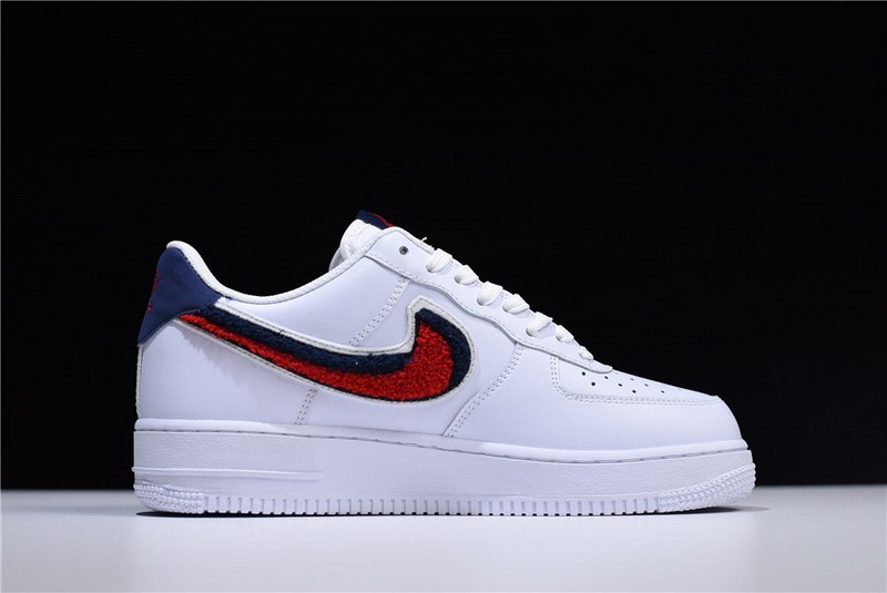 Nike Air Force 1 Low LV8 3D Chenille Swoosh White Red Blue 823511-106