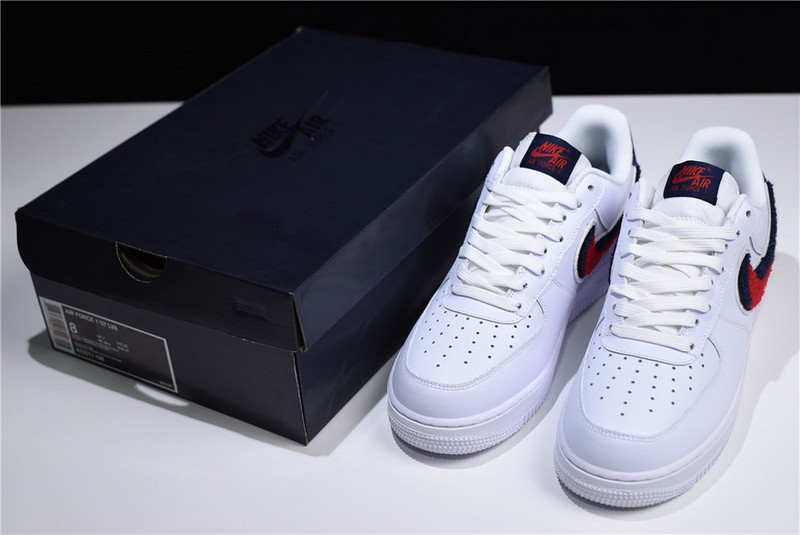 Nike Air Force 1 Low LV8 3D Chenille Swoosh White Red Blue 823511-106