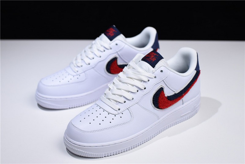 Nike Air Force 1 Low LV8 3D Chenille Swoosh White Red Blue 823511-106