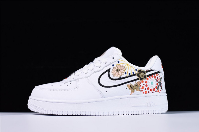 Nike Air Force 1 07 LNY QS Lunar New Year White Flowers WOMENS AJ8298-100