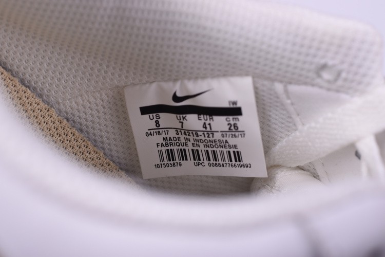 Nike AIR FORCE 1 GS Leather Trainers White/ Gold 314219 127