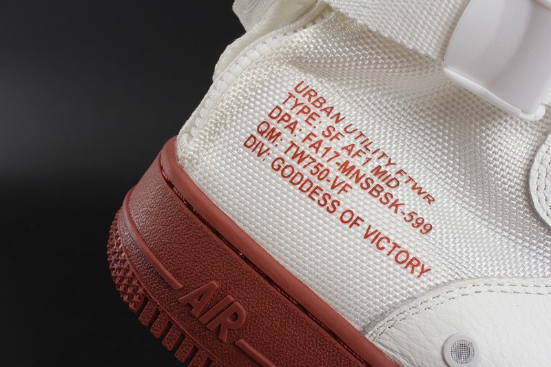 NIKE SF AIR FORCE 1 MID "RED IVORY" WHITE MENS 917753-100