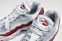 NIKE Air Max 95 Essential Mens White-Grey-Red Running Shoes 749766 103