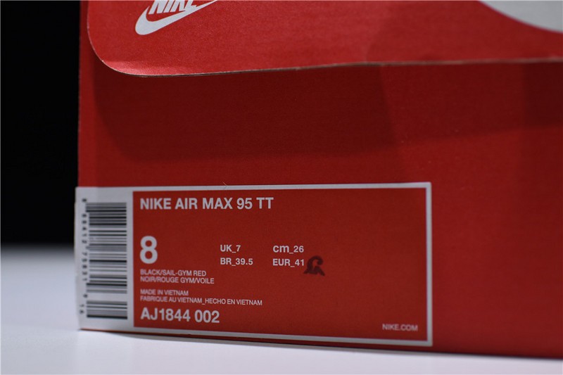 Nike AIR MAX 95 TT "PULL TAB" black/ sail-gym red AJ1844-002