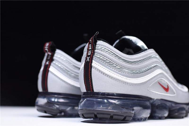 nike mens AIR VAPORMAX 97 "SILVER BULLET" metallic silver varsity red AJ7291-002