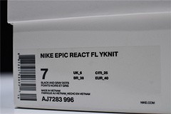 nike epic REACT FLYKNIT  Black and grey dots point noirs ET gris AJ7283 996