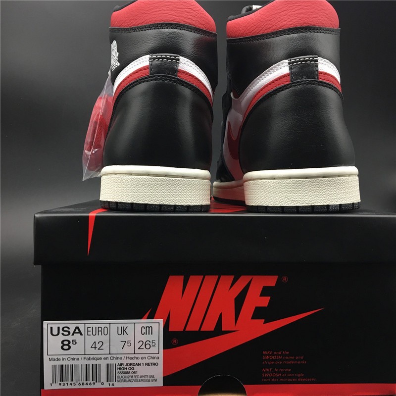 Air Jordan 1 Black White Gym Red 555088-061