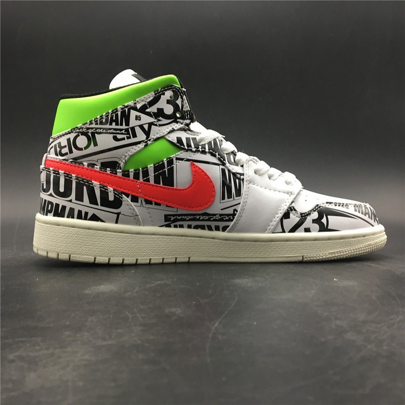 Air Jordan 1 Mid All-Over Logos 554724-119