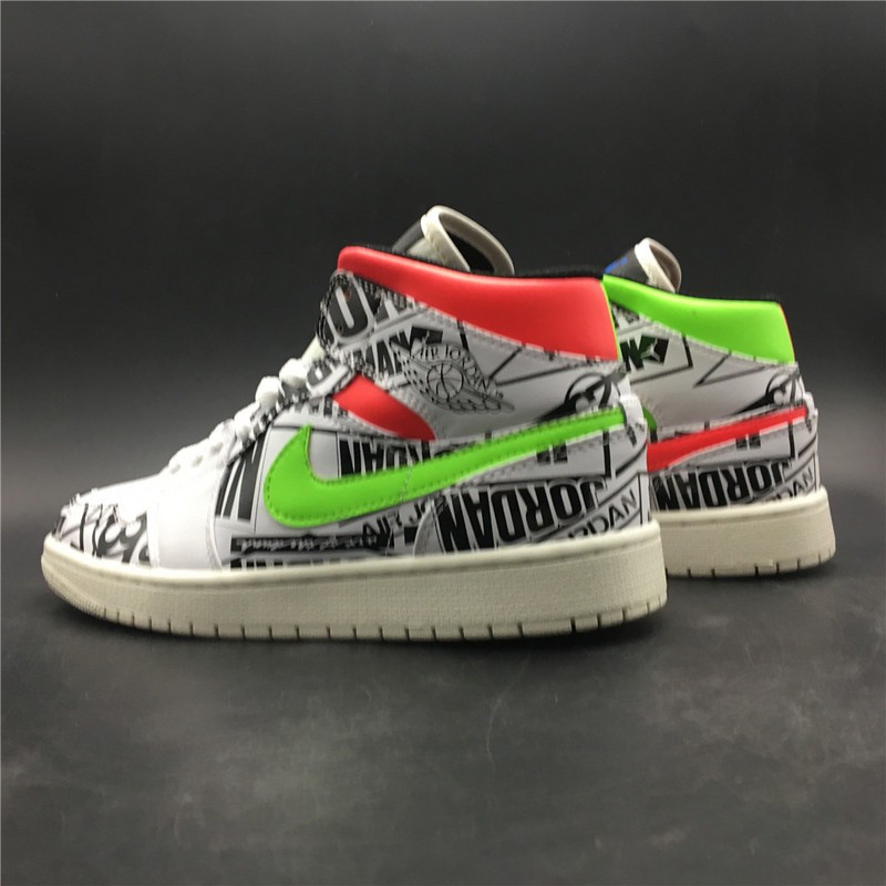 Air Jordan 1 Mid All-Over Logos 554724-119