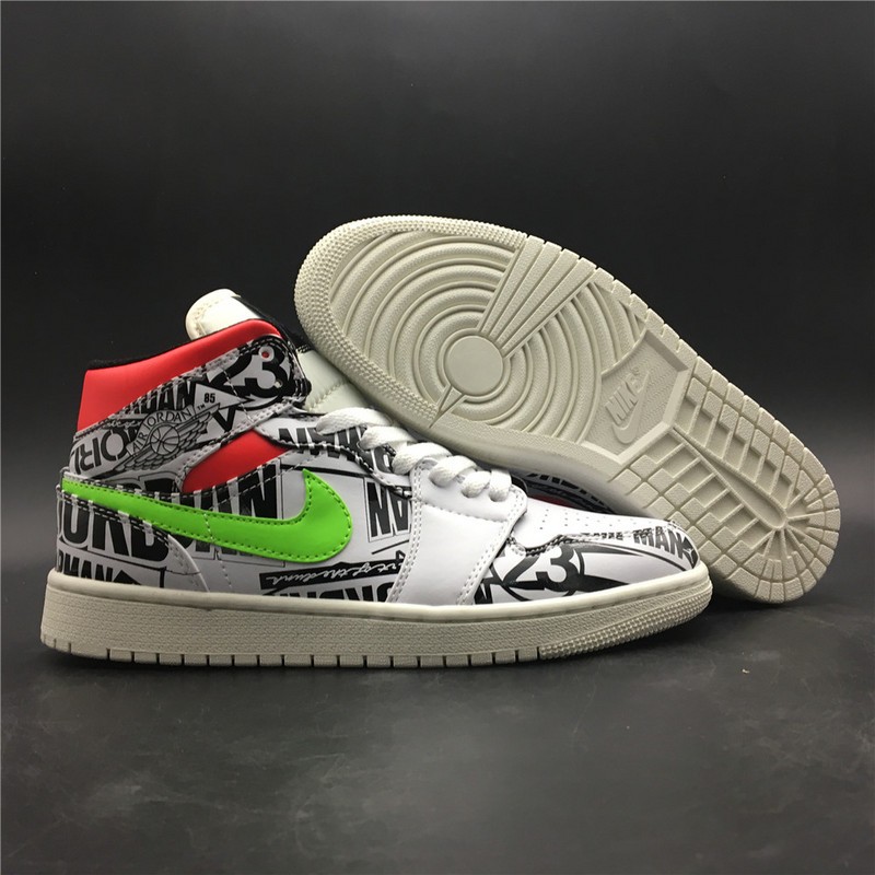 Air Jordan 1 Mid All-Over Logos 554724-119