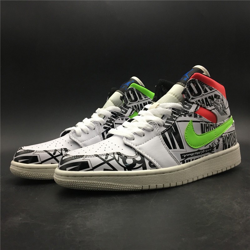 Air Jordan 1 Mid All-Over Logos 554724-119