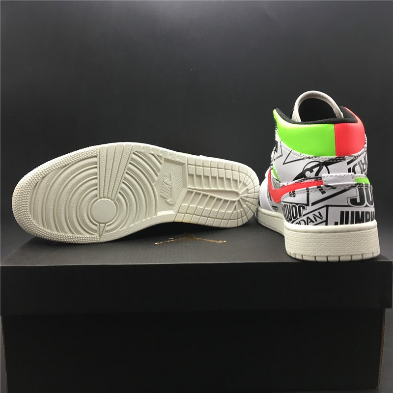 Air Jordan 1 Mid All-Over Logos 554724-119