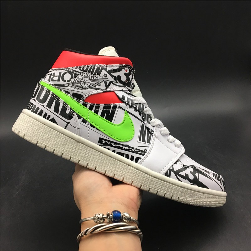 Air Jordan 1 Mid All-Over Logos 554724-119