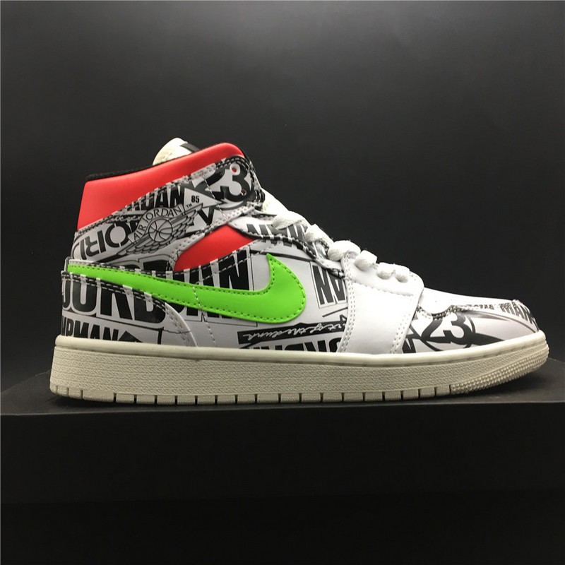 Air Jordan 1 Mid All-Over Logos 554724-119