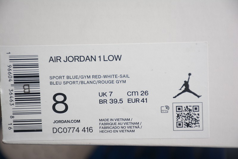Air Jordan 1 Low Sport Blue Gym Red DC0774-416