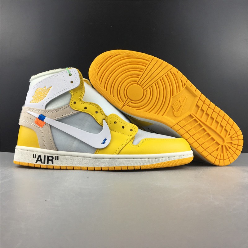 OFF-WHITE AIR JORDAN 1 RETRO yellow white AQ0818-149