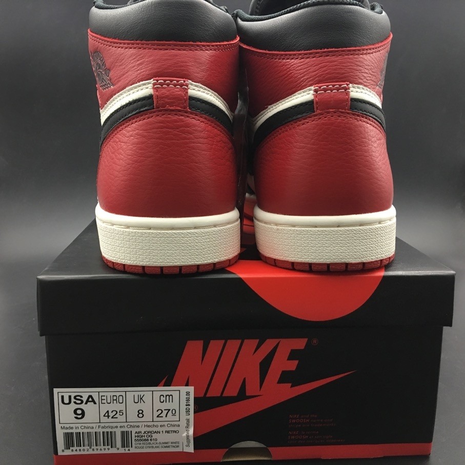 Air Jordan 1 Retro High OG Bred Toe 555088-610