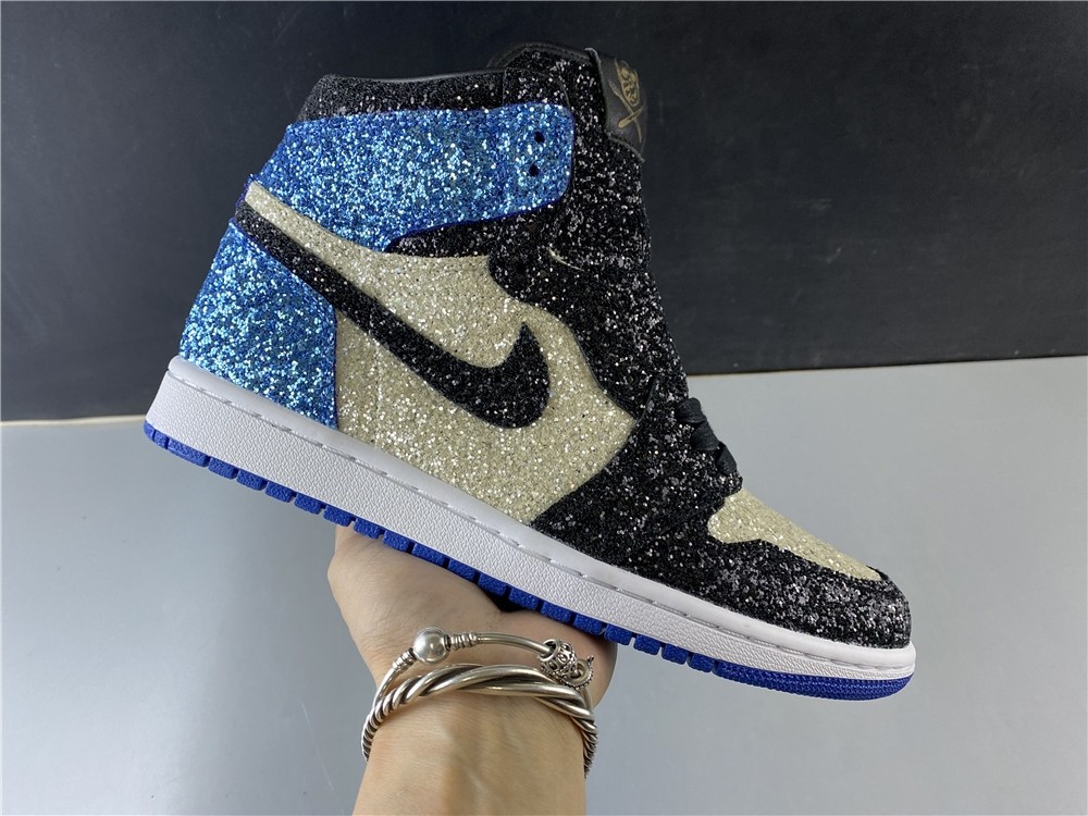 Fragment Design x Air Jordan 1 “Glitter” Shoes For Sale CK5566-400