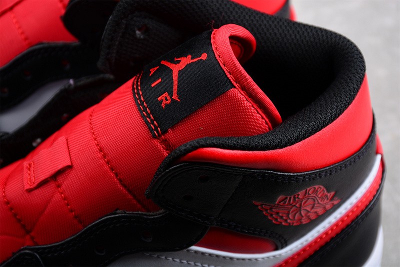 air Jordan 1 Mid White Black Red 554724-079