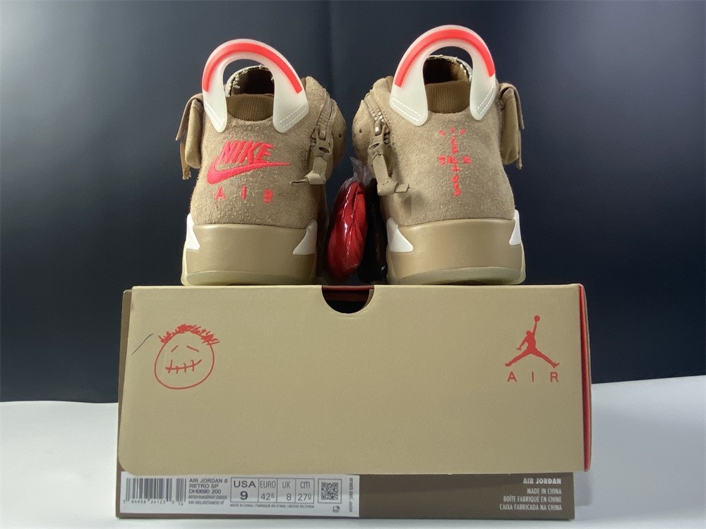 Travis Scott x Air Jordan 6 SP British Khaki / Bright Crimson-Sail DH0690-200