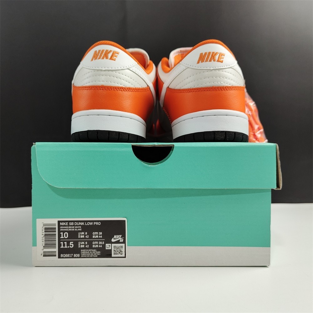 Nike SB Dunk Low White Orange Black BQ6817-806