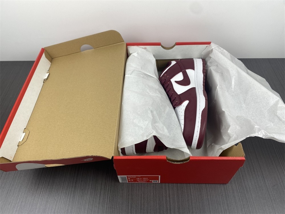 2021 New Nike Dunk Low “Bordeaux” White/Bordeaux J DD1503-108