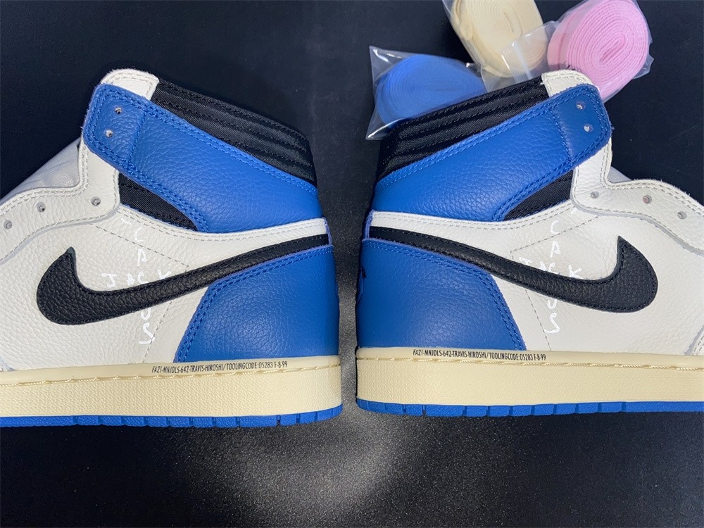 Travis Scott x Fragment x Air Jordan 1 Blue White Shoes DH3227-105