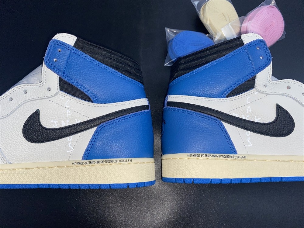 Travis Scott x Fragment x Air Jordan 1 Blue White Shoes DH3227-105
