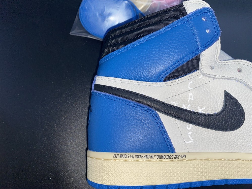 Travis Scott x Fragment x Air Jordan 1 Blue White Shoes DH3227-105