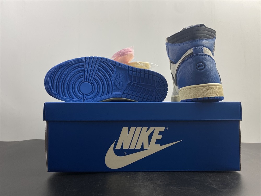 Travis Scott x Fragment x Air Jordan 1 Blue White Shoes DH3227-105