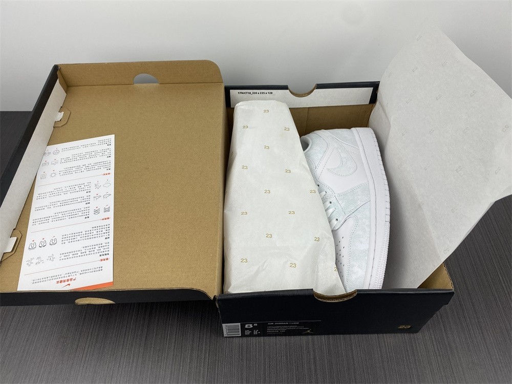 Air Jordan 1 Low Triple White Tumbled Leather - 553558-130