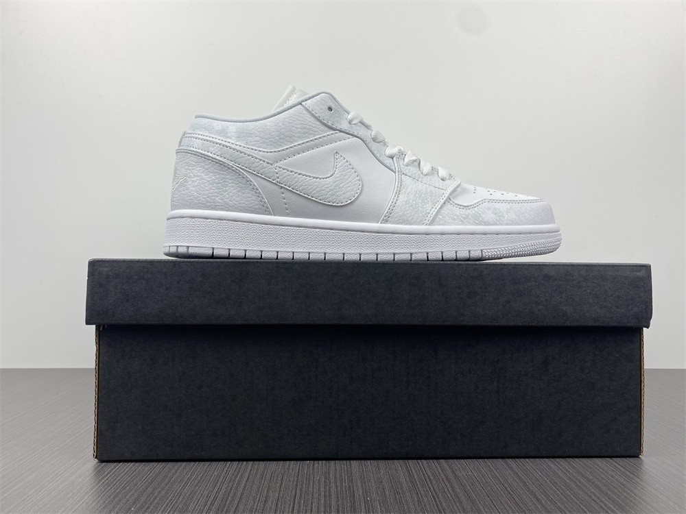 Air Jordan 1 Low Triple White Tumbled Leather - 553558-130